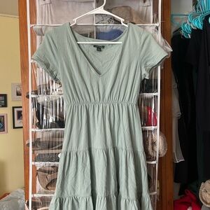 WILD FABLE Elegant Green V-Neck Dress